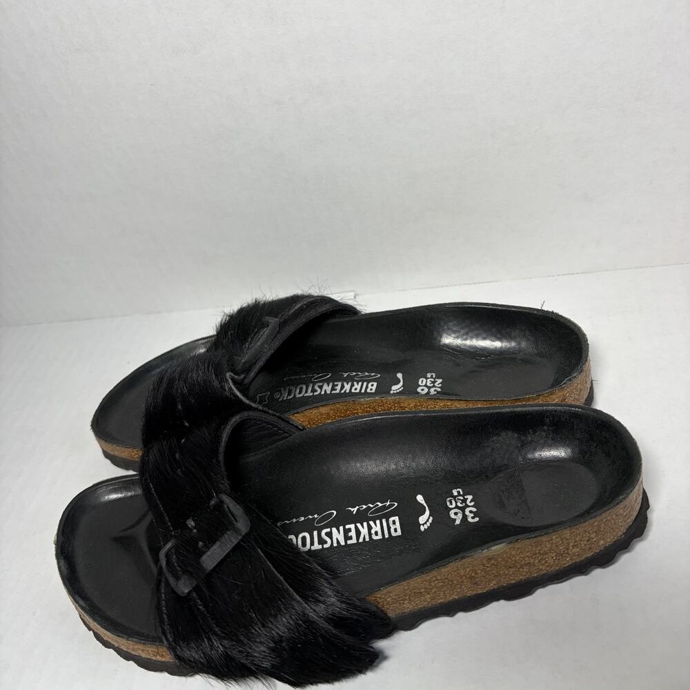 Rick Owens Birkenstock Arizona Calf Hair Sandals Black EU 36